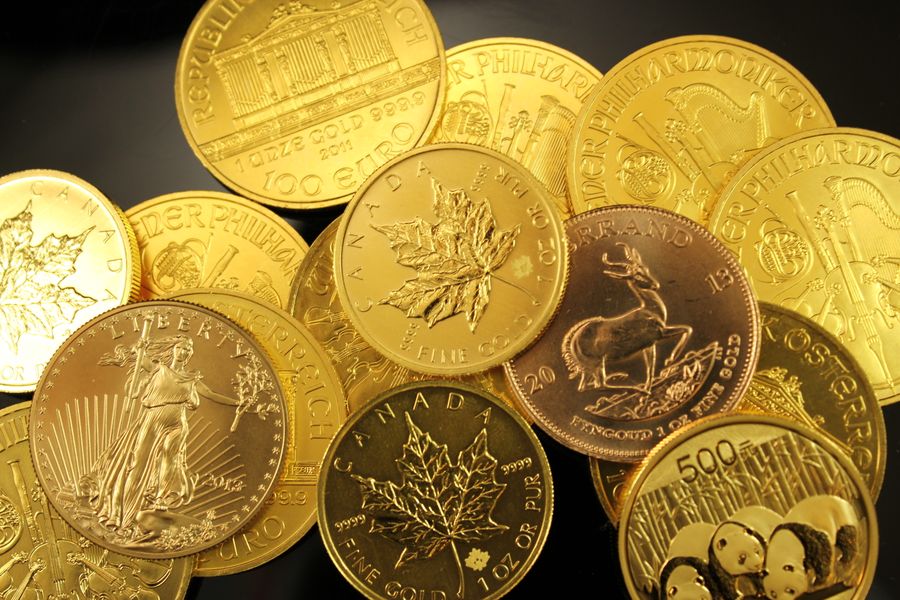 Gold bullion coins from an inherited collection